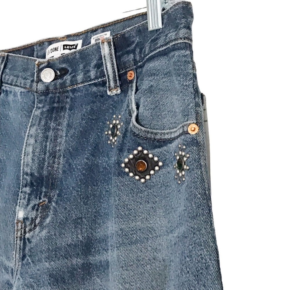 RE/DONE Originals 70s Straight in Indigo Stud Size 26 NWT - Picture 7 of 12
